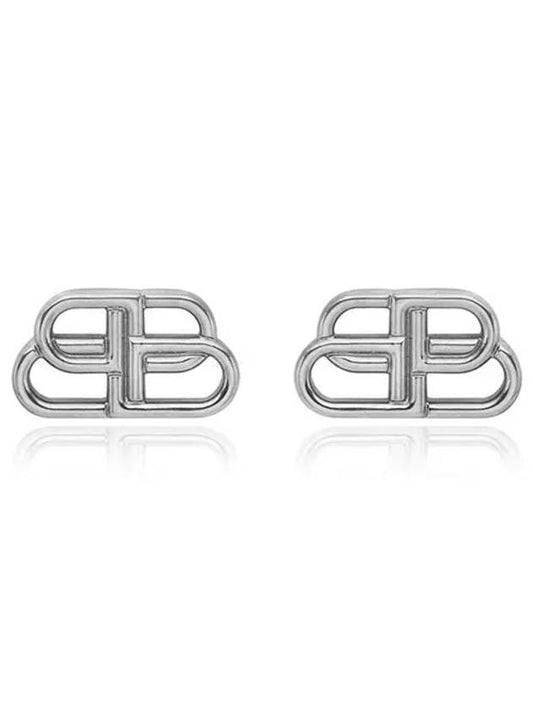 BB Logo Stud Earrings Silver - BALENCIAGA - BALAAN 2