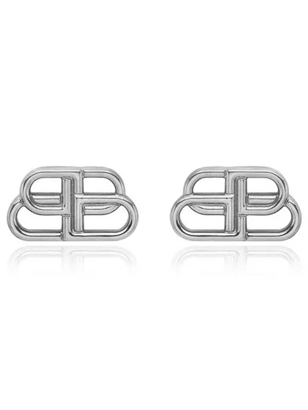 BB Logo Stud Earrings Silver - BALENCIAGA - BALAAN 2