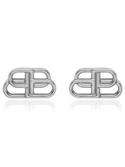 BB Logo Stud Earrings Silver - BALENCIAGA - BALAAN 2