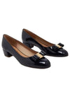 Vara Bow Patent Pumps Oxford Blue - SALVATORE FERRAGAMO - BALAAN 2