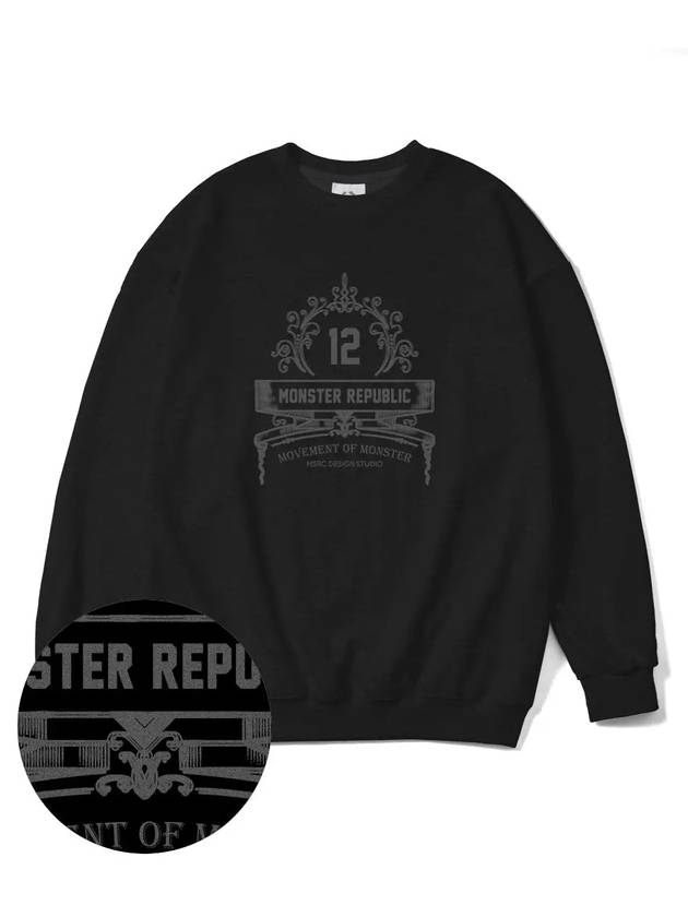 Modelo Gray Overfit Sweatshirt Black - MONSTER REPUBLIC - BALAAN 3