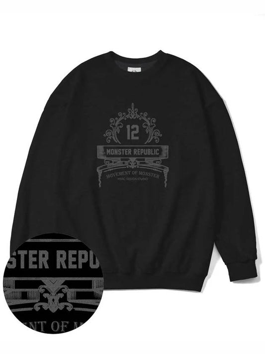 Modelo Gray Overfit Sweatshirt Black - MONSTER REPUBLIC - BALAAN 1