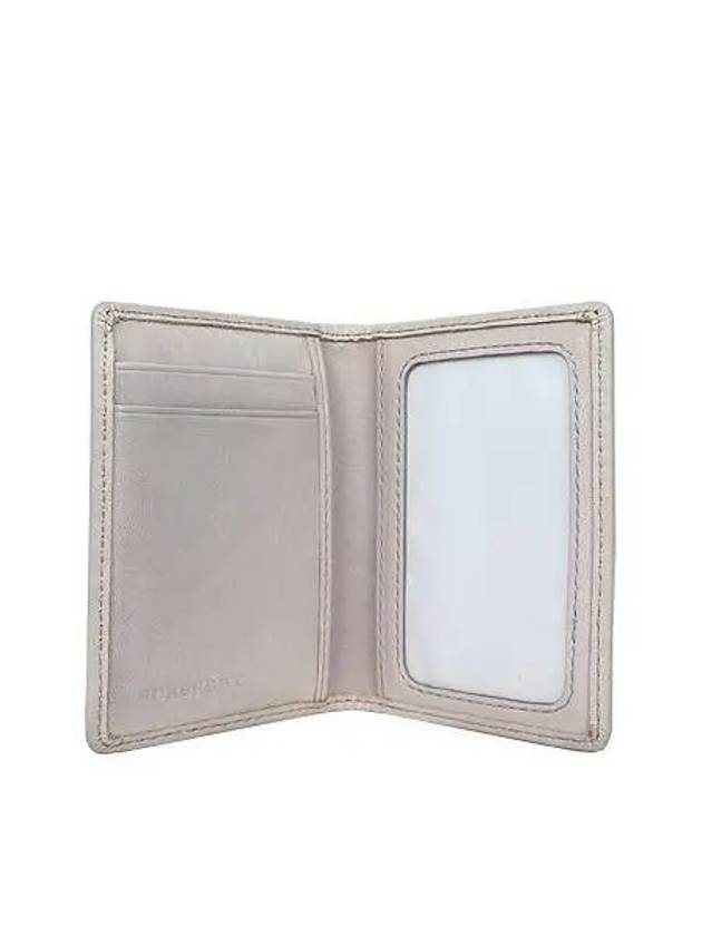 Gray Check Ivory Leather Card Wallet - BURBERRY - BALAAN 4