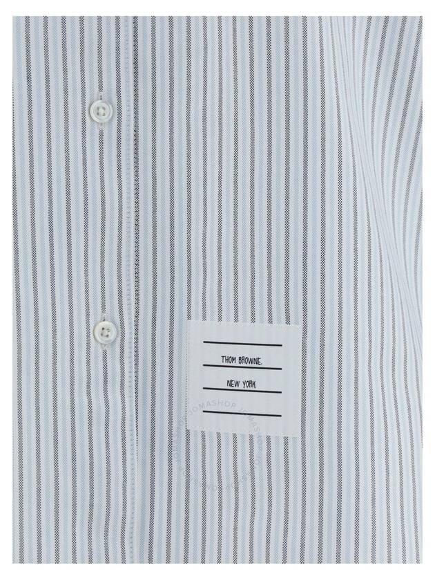 Stripe Short Sleeve Shirt Blue - THOM BROWNE - BALAAN 4