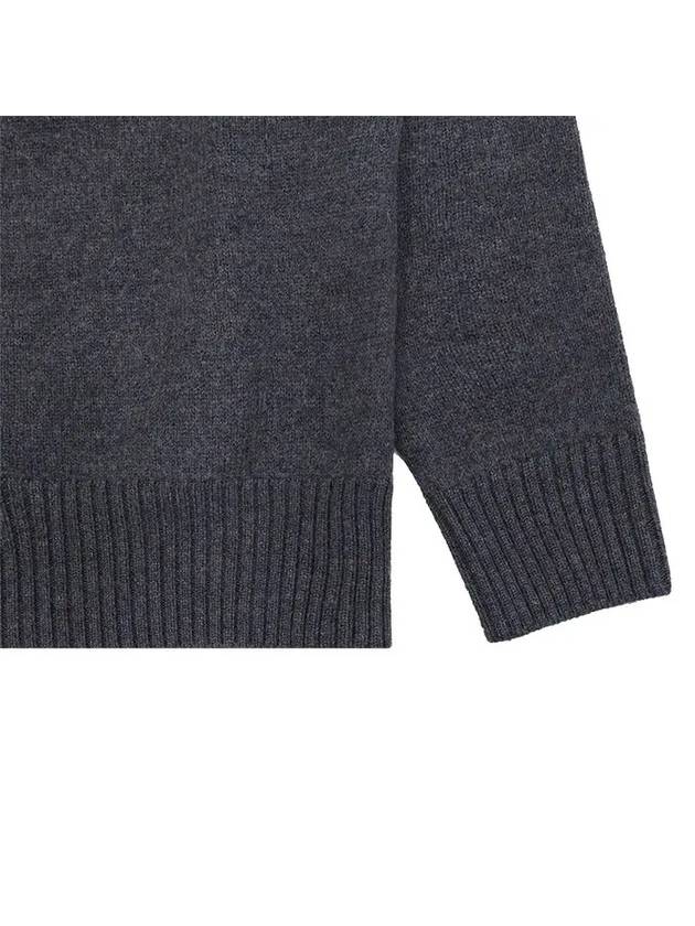 Big Heart Logo Wool Knit Top Grey - AMI - BALAAN 5