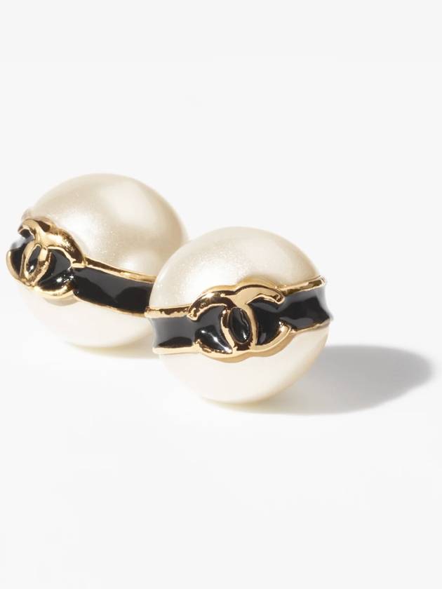 CC Earrings Pearl Earrings Gold Pearly White - CHANEL - BALAAN 1