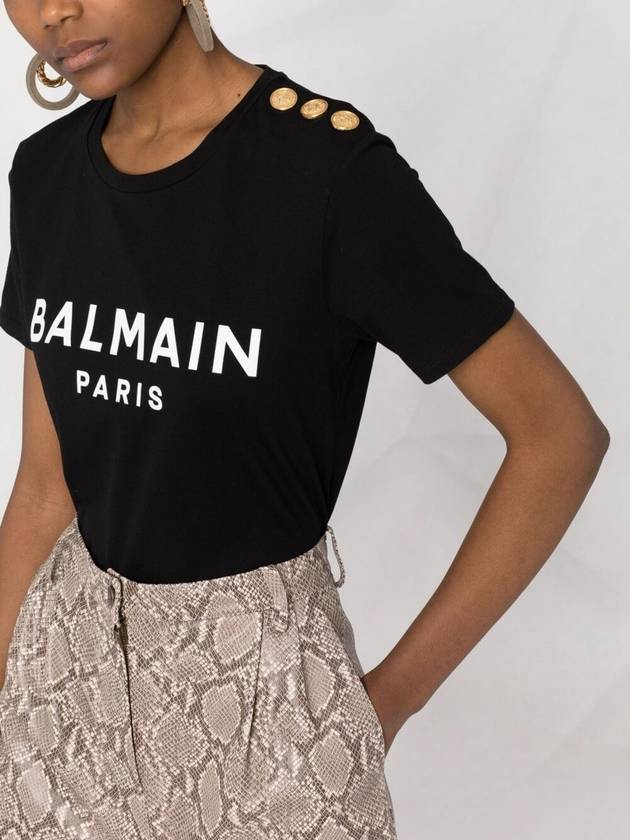 Logo Crew Neck Short Sleeve T-Shirt Black - BALMAIN - BALAAN 4