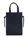 Mini Logo Leather Tote Bag Navy - FENDI - BALAAN 5