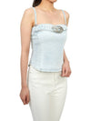 De-Lucy Metal Oval D Logo Denim Sleeveless Light Blue - DIESEL - BALAAN 7