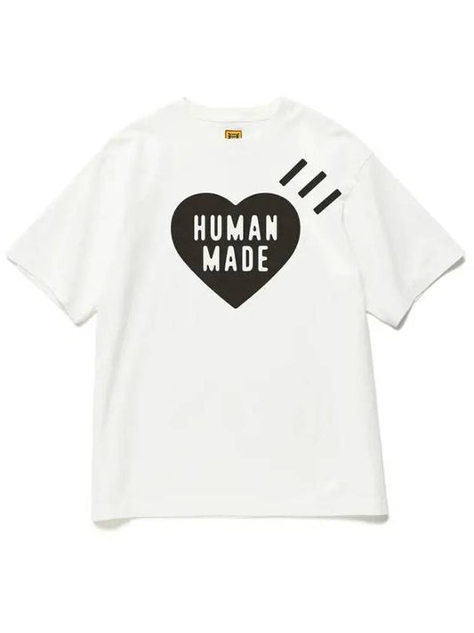 Men s Daily Round T Shirt 24820 White Black HM24TE0820 - HUMAN MADE - BALAAN 2