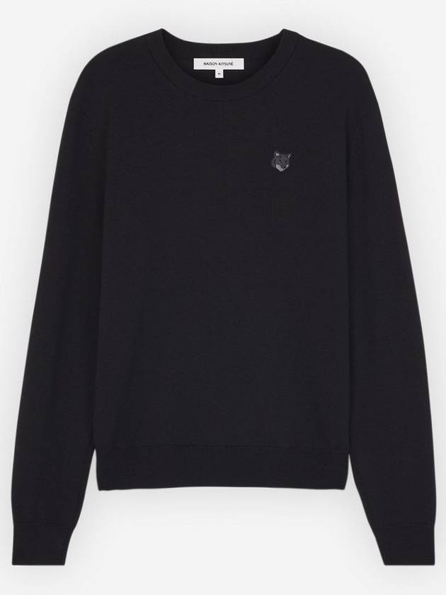 Bold Fox Head Wool Knit Top Black - MAISON KITSUNE - BALAAN 2