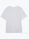 Embroidered Logo Cotton Short Sleeve T-Shirt White - AMI - BALAAN 2