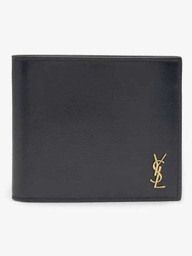 Tiny Cassandre Gold Monogram Half Wallet Black - SAINT LAURENT - BALAAN 2