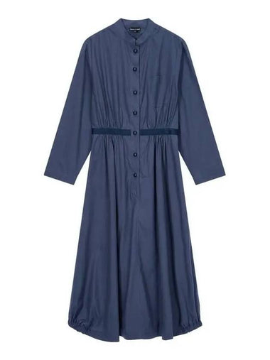 Women s Mandarin Collar Shirt Dress Navy 271321 - EMPORIO ARMANI - BALAAN 1