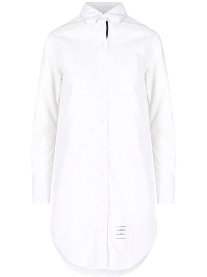 Women's Hidden Oxford Shirt Long Dress White - THOM BROWNE - BALAAN 2