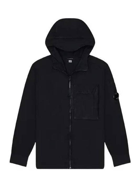 Ottoman Hooded Long Sleeve Shirt Black - CP COMPANY - BALAAN 2