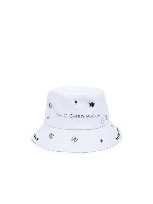 Feng Chen Wang Logo Piercing Cotton Bucket Hat FUS15AC28W WHITE - FENG CHEN WANG - BALAAN 1