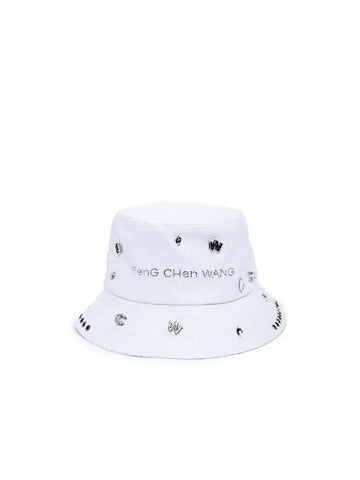 Feng Chen Wang Logo Piercing Cotton Bucket Hat FUS15AC28W WHITE - FENG CHEN WANG - BALAAN 1