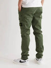 Men's Stretch Cotton Cargo Straight Pants Olive Green - STONE ISLAND - BALAAN 3