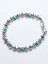 Navajo Turquoise Beads Bracelet Silver - KND - BALAAN 10