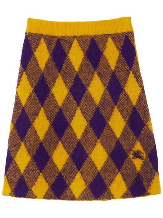 argyle check pattern knit skirt - BURBERRY - BALAAN 1