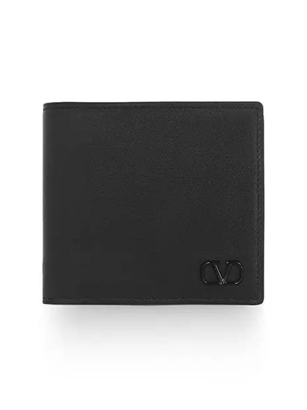 V Logo Signature Half Wallet Black - VALENTINO - BALAAN 6