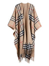 Reversible Check Wool Cashmere Cape - BURBERRY - BALAAN 5
