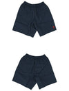 Heart Logo Embroidery Swim Shorts Navy - AMI - BALAAN 5