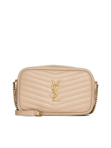 Lou Small Leather Cross Bag Beige - SAINT LAURENT - BALAAN 1