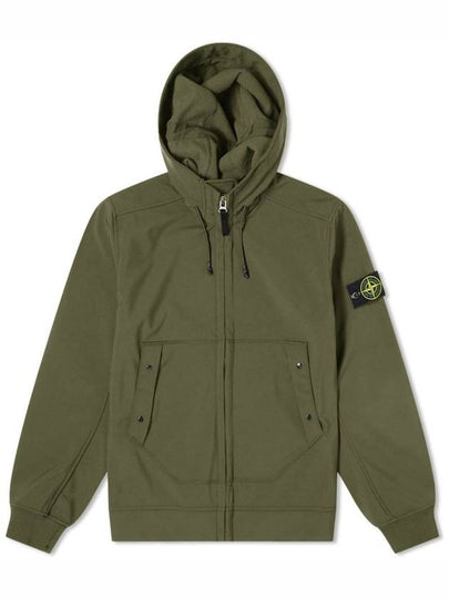 Wappen Patch Soft Shell R Fleece Hooded Jacket Khaki - STONE ISLAND - BALAAN 2