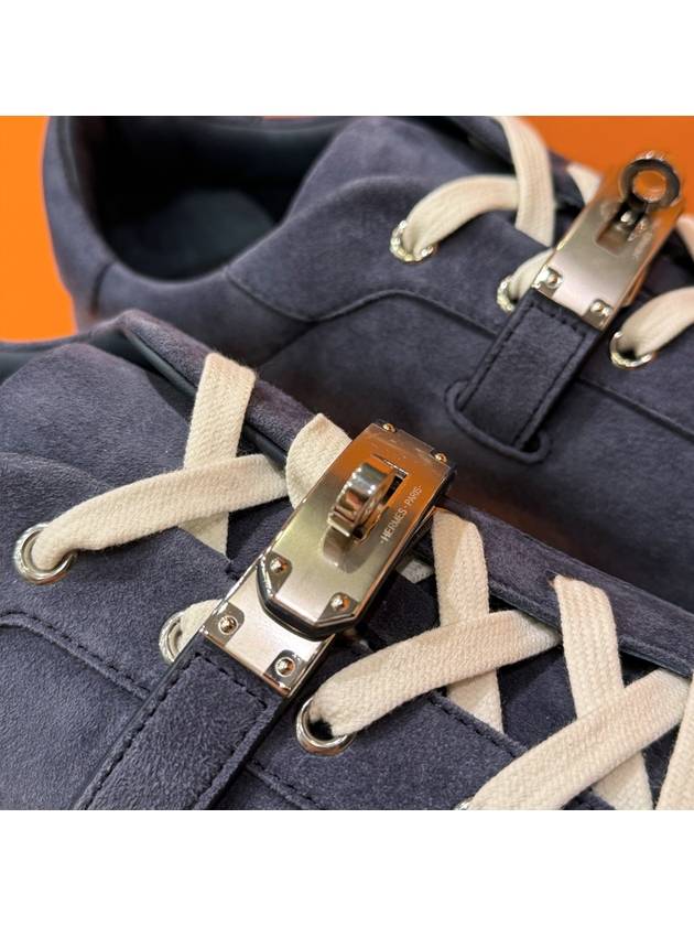 Men's Sneakers Calfskin Rose Gold Kelly Buckle Navy - HERMES - BALAAN 10