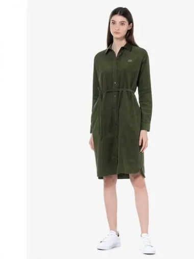 Women s corduroy shirt dress EF137E 53N SMI domestic product GQ2N23082301886 - LACOSTE - BALAAN 1