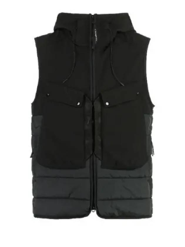 Shell R Mix Goggle Hooded Padded Vest Black - CP COMPANY - BALAAN 2