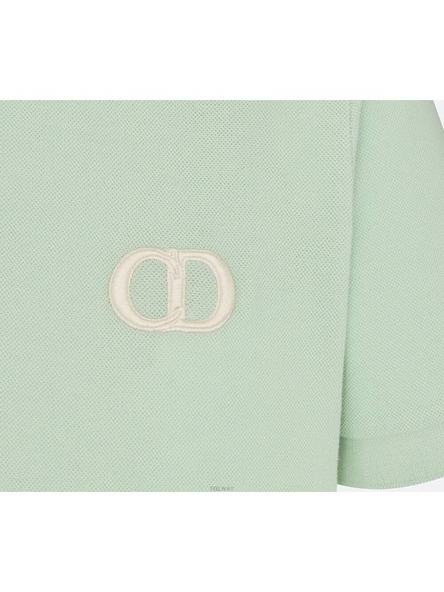 CD Icon Polo Shirt Green Cotton Pique Short Sleeve - DIOR - BALAAN 4