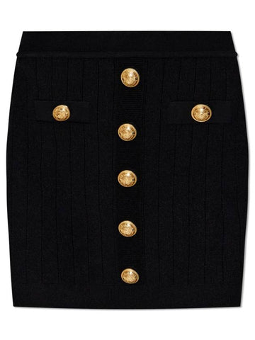 Balmain Skirt With Decorative Buttons, Women's, Black - BALMAIN - BALAAN 1