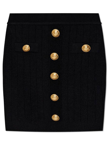 Balmain Skirt With Decorative Buttons, Women's, Black - BALMAIN - BALAAN 1