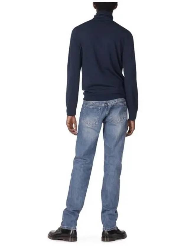 Men's Long Sleeve Wool Turtleneck Navy - A.P.C. - BALAAN 5