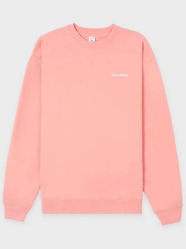 Logo Print Crew Neck Cotton Sweatshirt Pink - SPORTY & RICH - BALAAN 3