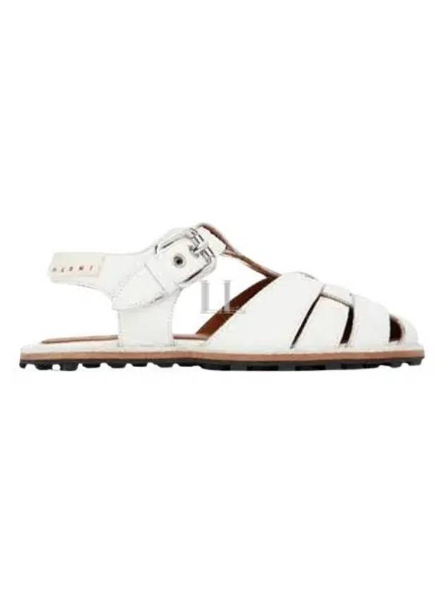 Women's Leather Fisherman Sandals White - MARNI - BALAAN 2