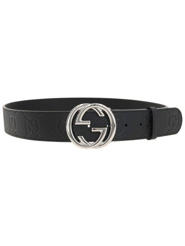 Interlocking G Large Belt Black - GUCCI - BALAAN 1