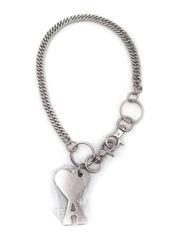 Heart Logo Chain Key Holder Black - AMI - BALAAN 5