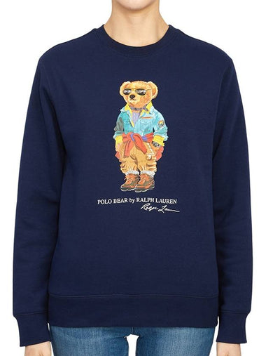 Kids Bear 323898062 001 NAVY Brushed Long Sleeve Sweatshirt - POLO RALPH LAUREN - BALAAN 1