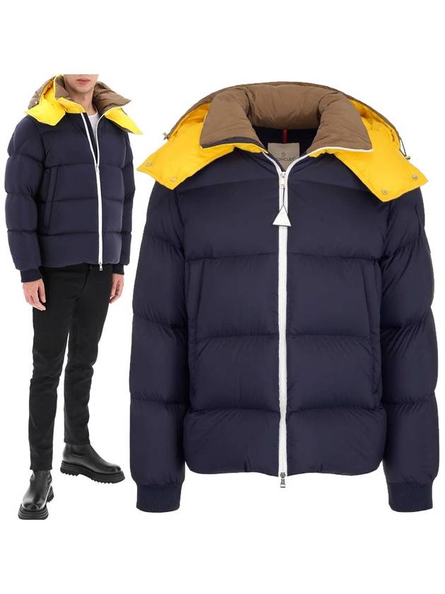 Loeb Contrast Hooded Down Padding Navy Yellow - MONCLER - BALAAN 2