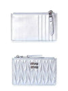 Matelasse Leather Envelope Card Wallet Silver - MIU MIU - BALAAN 2