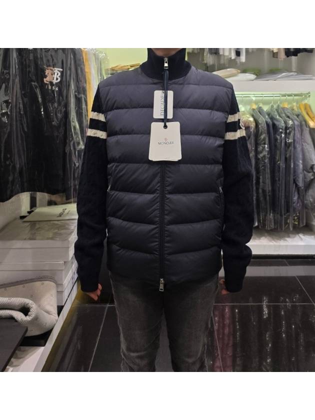 Logo patch knit padding navy blue - MONCLER - BALAAN 2