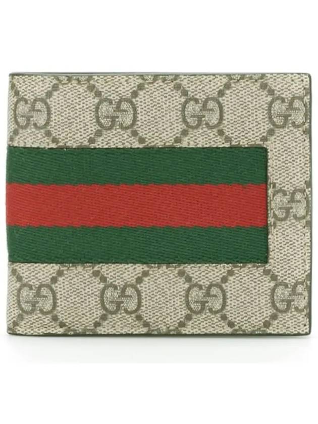 GG Supreme Web Half Wallet Grey - GUCCI - BALAAN 3