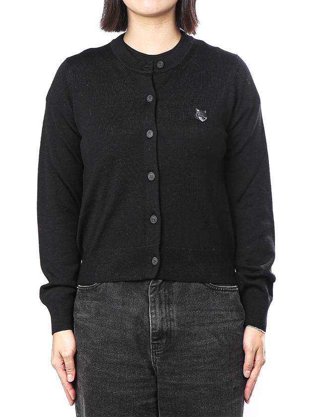 Bold Fox Head Patch Regular Cardigan Black - MAISON KITSUNE - BALAAN 2