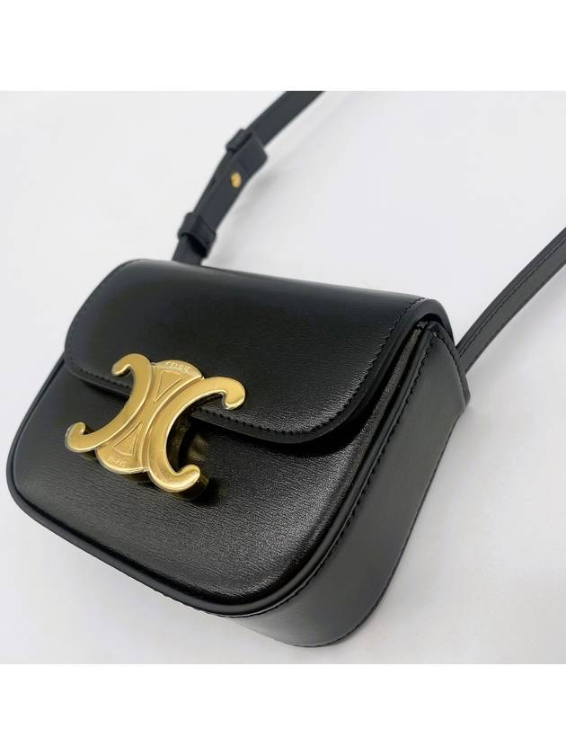 Triomphe Small Shiny Calfskin Cross Bag Black - CELINE - BALAAN 3