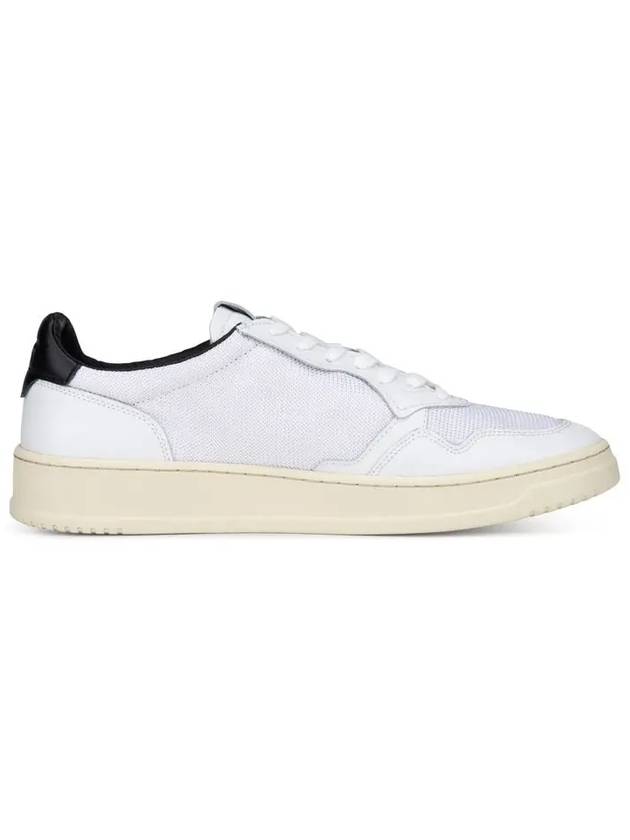 Men's Medalist Black Tab Mesh Leather Low Top Sneakers White - AUTRY - BALAAN 3