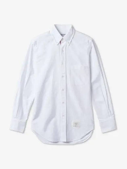 Oxford Grosgrain Placket Cotton Long Sleeve Shirt White - THOM BROWNE - BALAAN 2